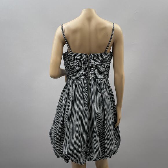 Tracy Reese Anthropologie Dress Women 10 Black Striped Bubble Hem Cocktail Retro - Picture 4 of 10
